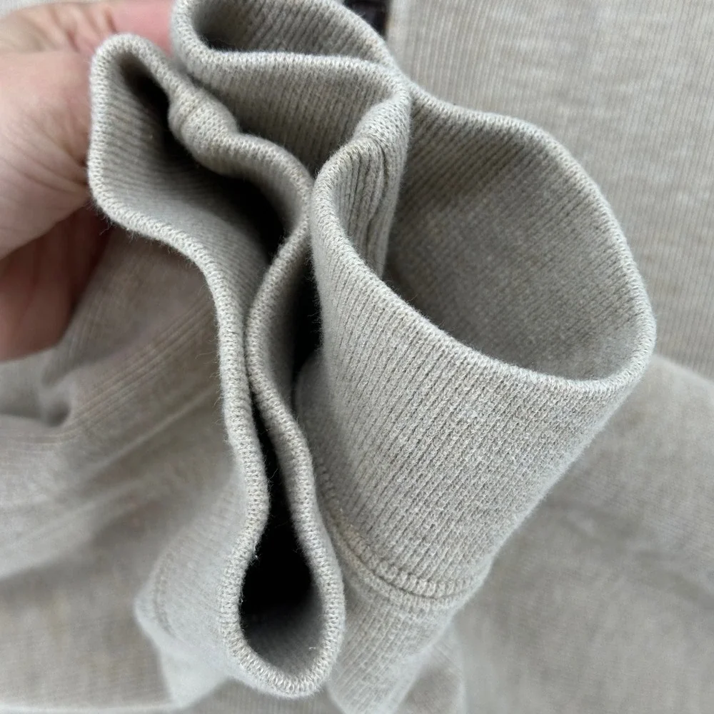 Vtg Polo Ralph Lauren XXL Beige Cotton Quarter Zip‎ Pullover Sweater Heritage